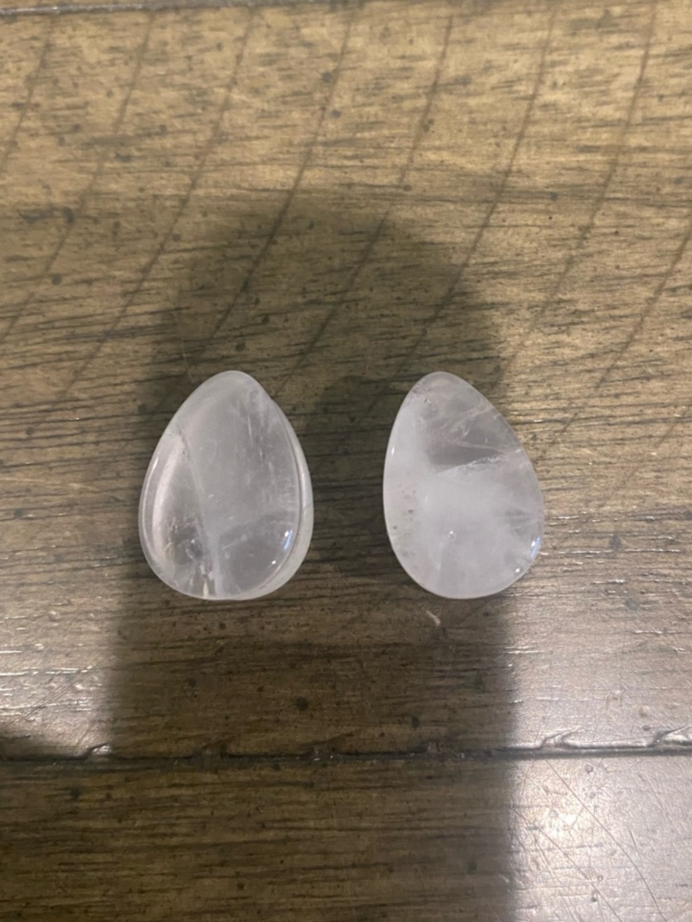 1/2” Rose quartz tear drop gauges